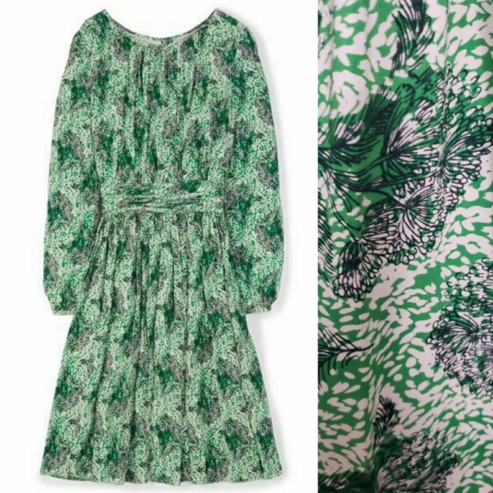 Boden Selina Dress - Green Floral US Size 10L
